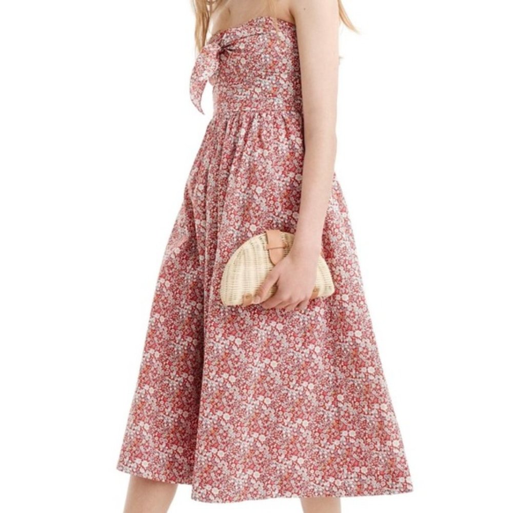 J.Crew Liberty Tie Front Strapless Dress